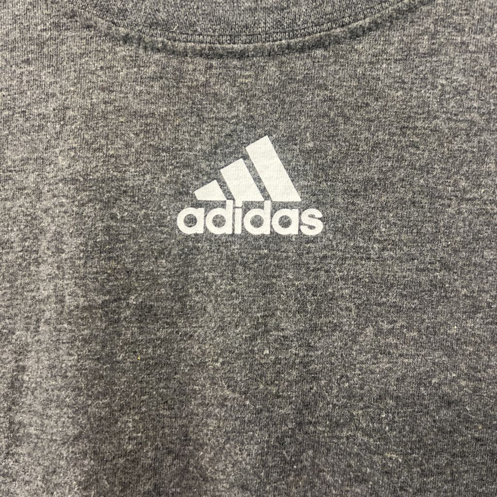 Adidas Grey Logo Short Sleeve Top Medium