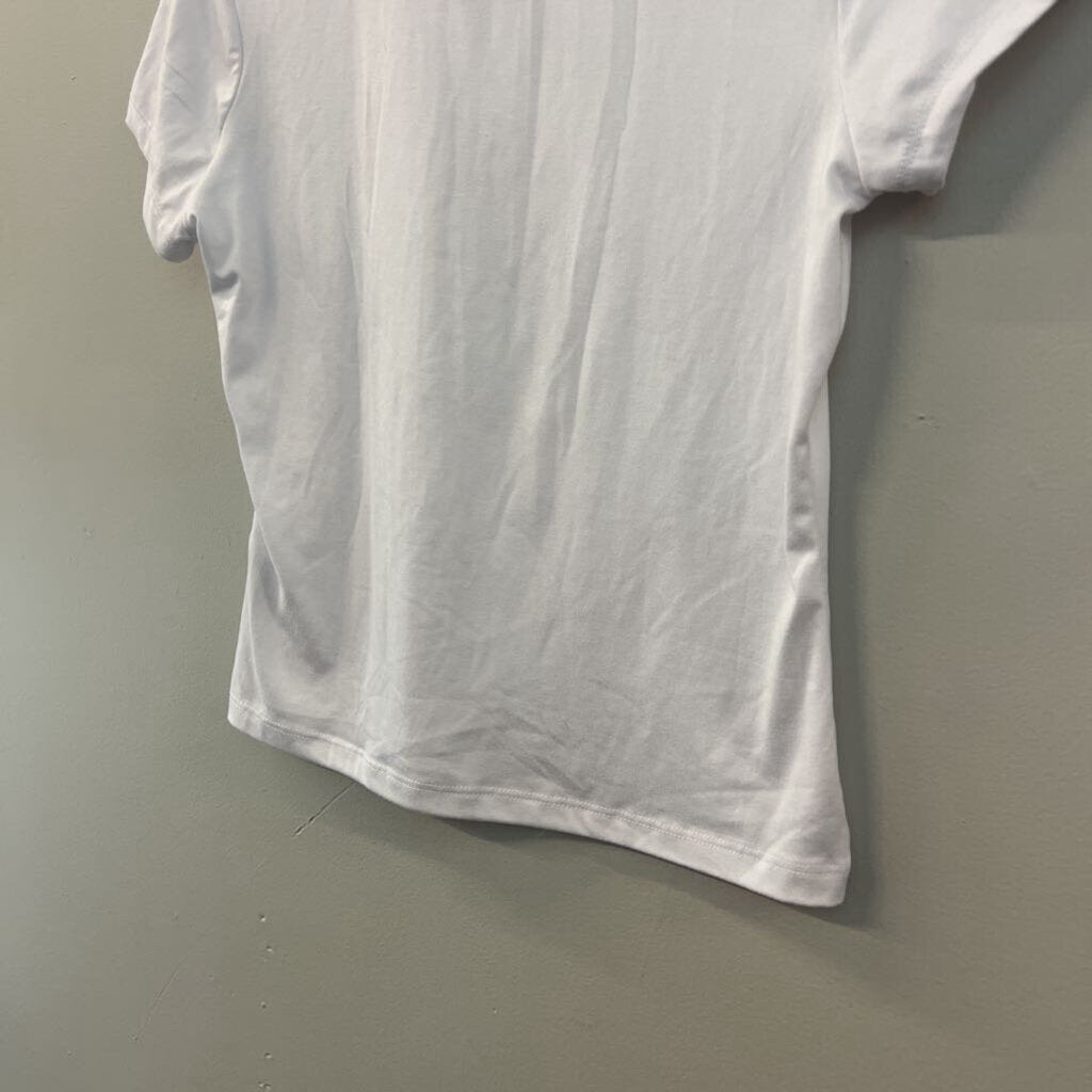 Harper and Ivy White/ Brown Howdy Cowboy Short Sleeve Top Large