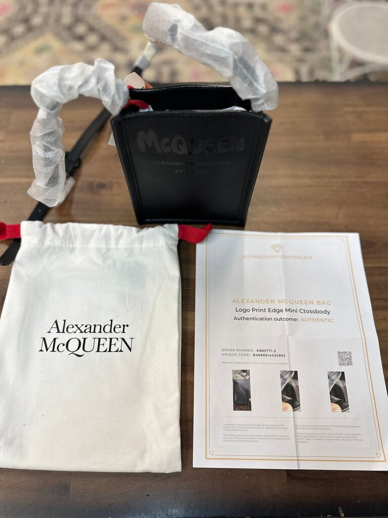 Alexander McQueen Graffiti Black Shoulder Bag