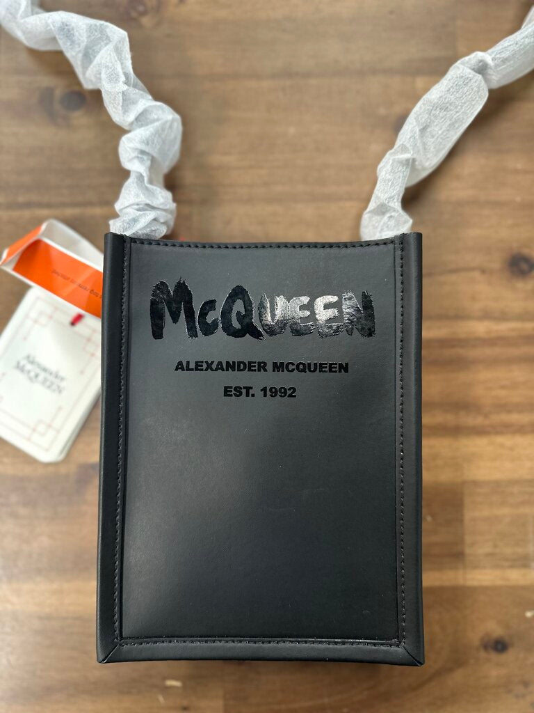 Alexander McQueen Graffiti Black Shoulder Bag