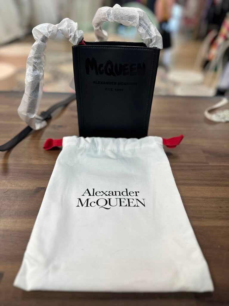 Alexander McQueen Graffiti Black Shoulder Bag