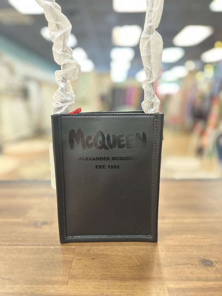 Alexander McQueen Graffiti Black Shoulder Bag
