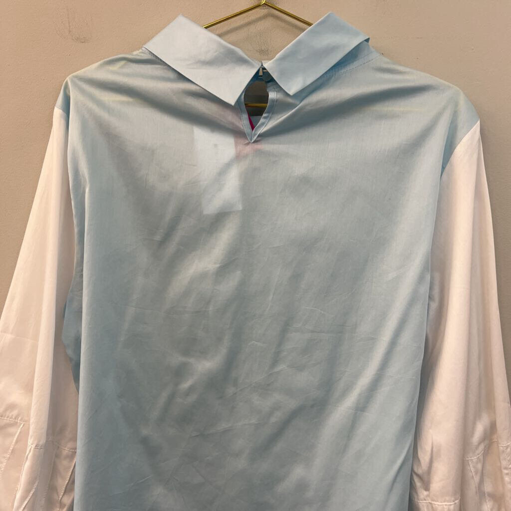 Harshman Blue/ White Perry Tunic Long Sleeve Top Large