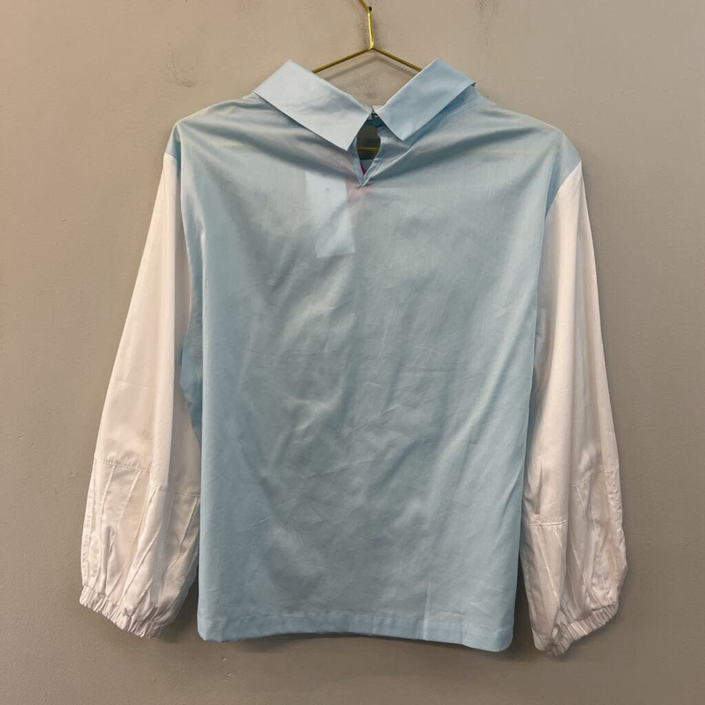 Harshman Blue/ White Perry Tunic Long Sleeve Top Large