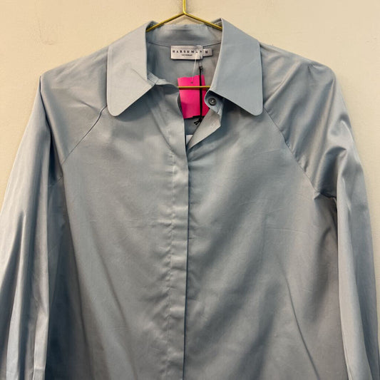 Harshman Blue Long Sleeve Button Down Top Medium