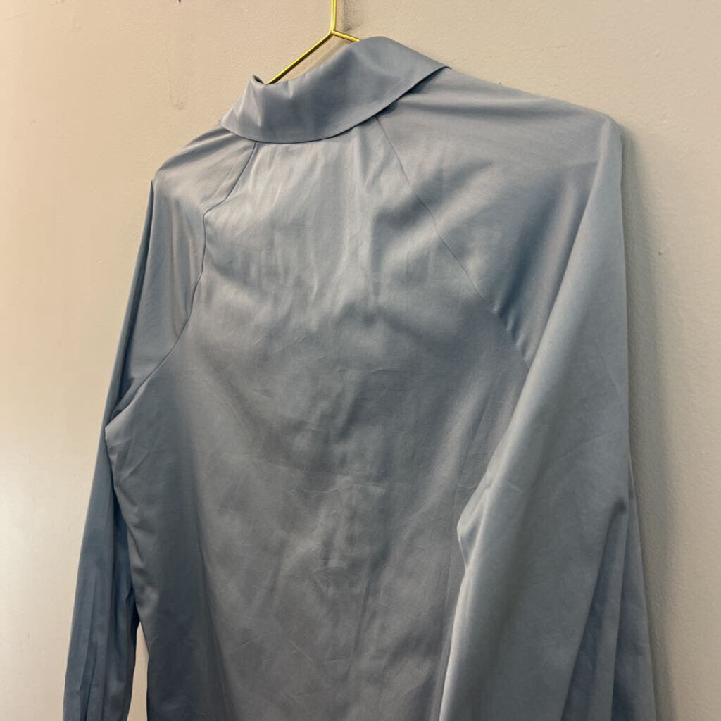 Harshman Blue Long Sleeve Button Down Top Medium
