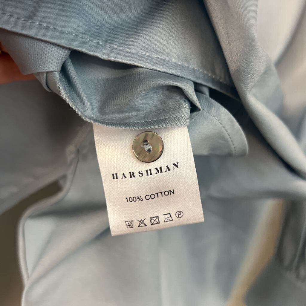 Harshman Blue Long Sleeve Button Down Top Medium