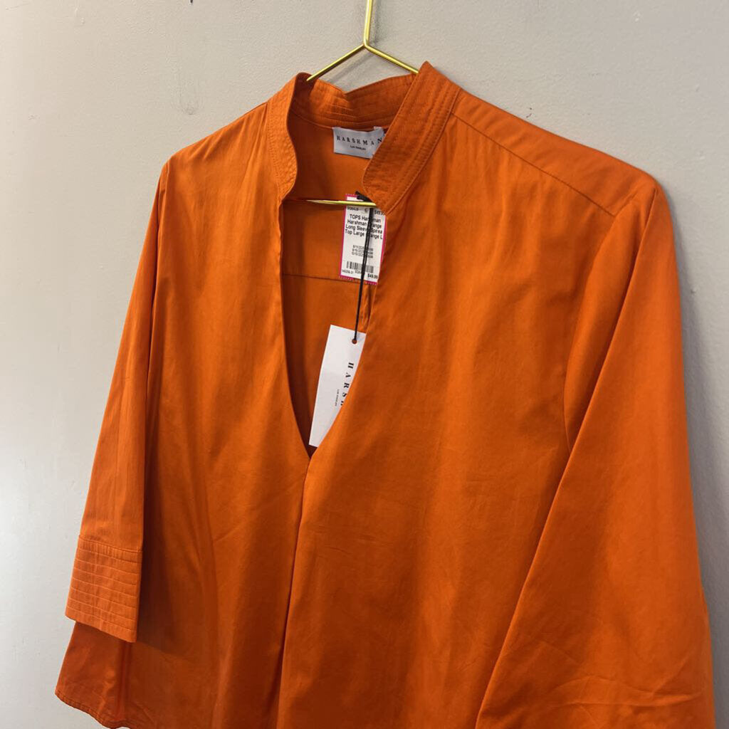 Harshman Orange Long Sleeve Spirea Top Large