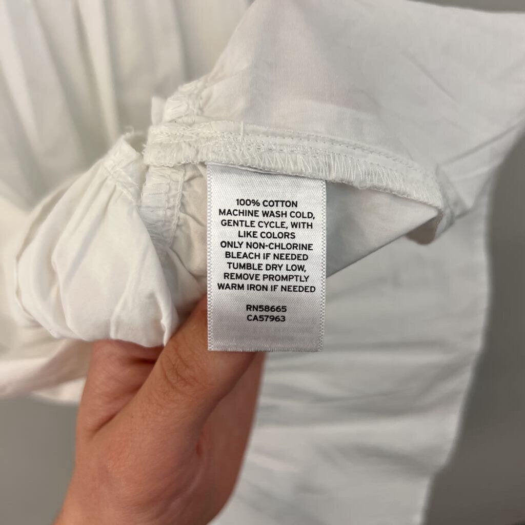 BP White V Neck Ruffle Hem Dress Medium