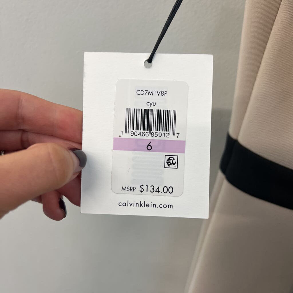 Calvin Klein Yellow/ Beige Color Block Tank Dress 6