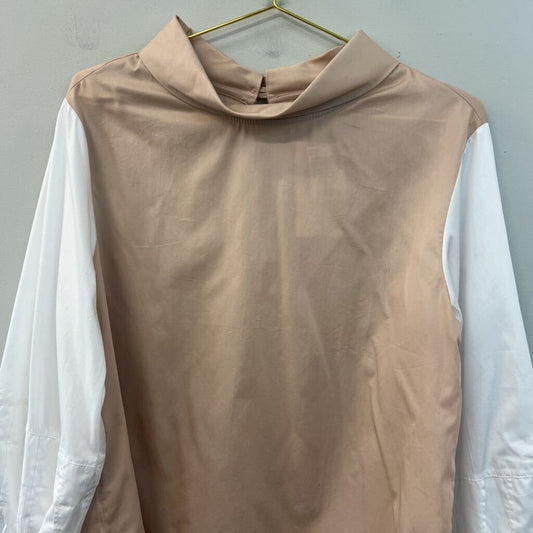 Harshman Brown/ White Perry Tunic Long Sleeve Top Medium