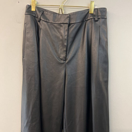 Saunders Black Leather Trouser Pants 10