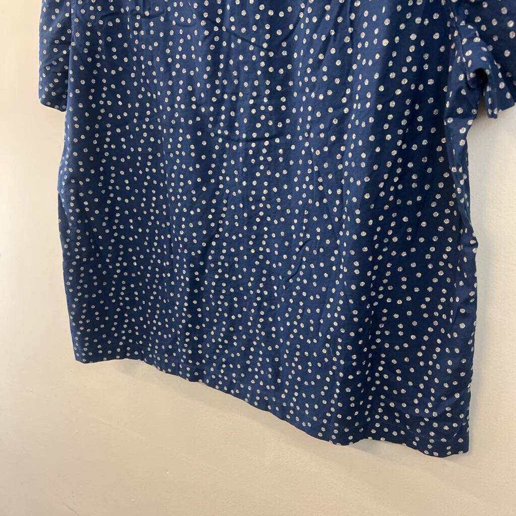 AE77 Navy Dotted Shortsleeve Buttondown XL