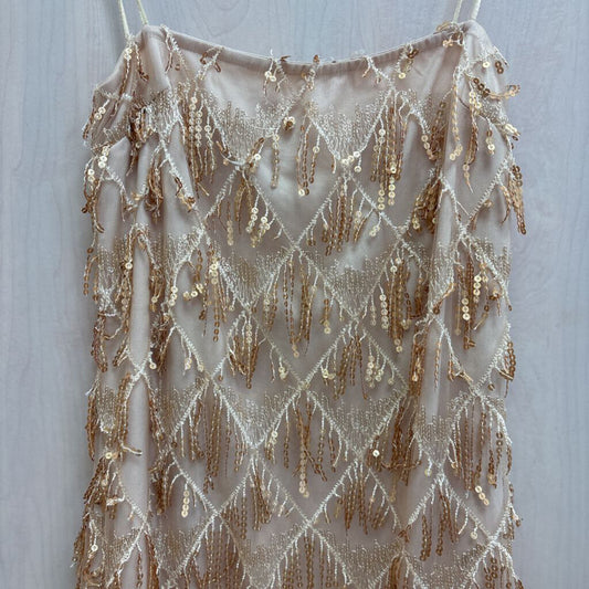 Showpo Gold Sequin Tassel Short Formal Dress 6