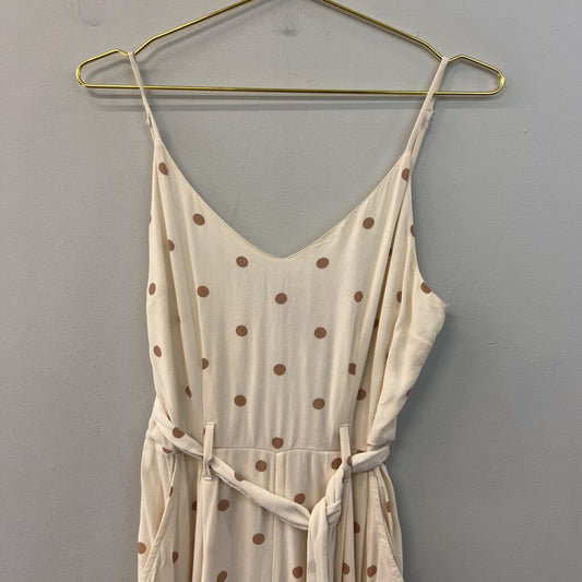 American Eagle Cream/ Brown Polka Dot Jumpsuit 6