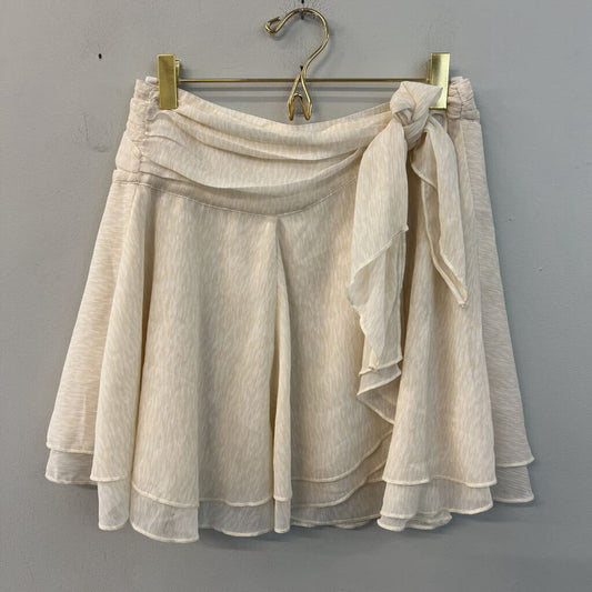 Aerie Cream Flowy Wrap Skirt Medium