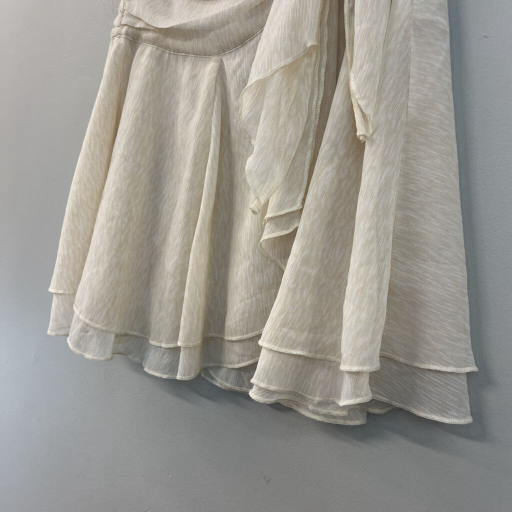 Aerie Cream Flowy Wrap Skirt Medium