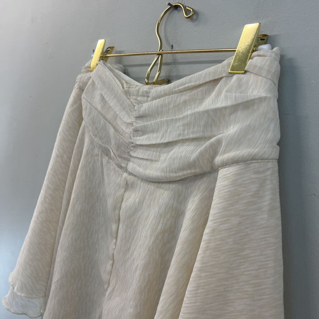Aerie Cream Flowy Wrap Skirt Medium