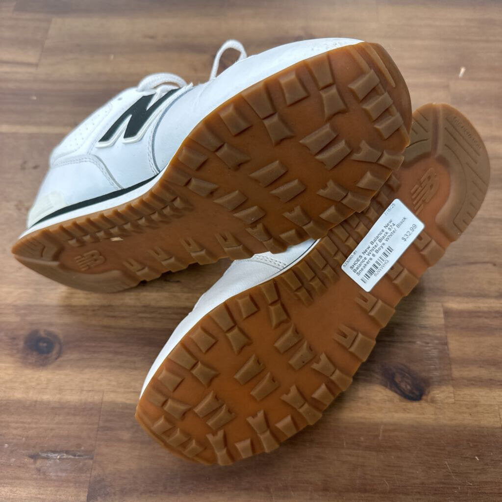 New Balance White/ Black 574 Sneakers 6 Boys