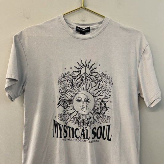 Streetwear Society Grey Mystical Soul Short Sleeve Graphic Tee Small