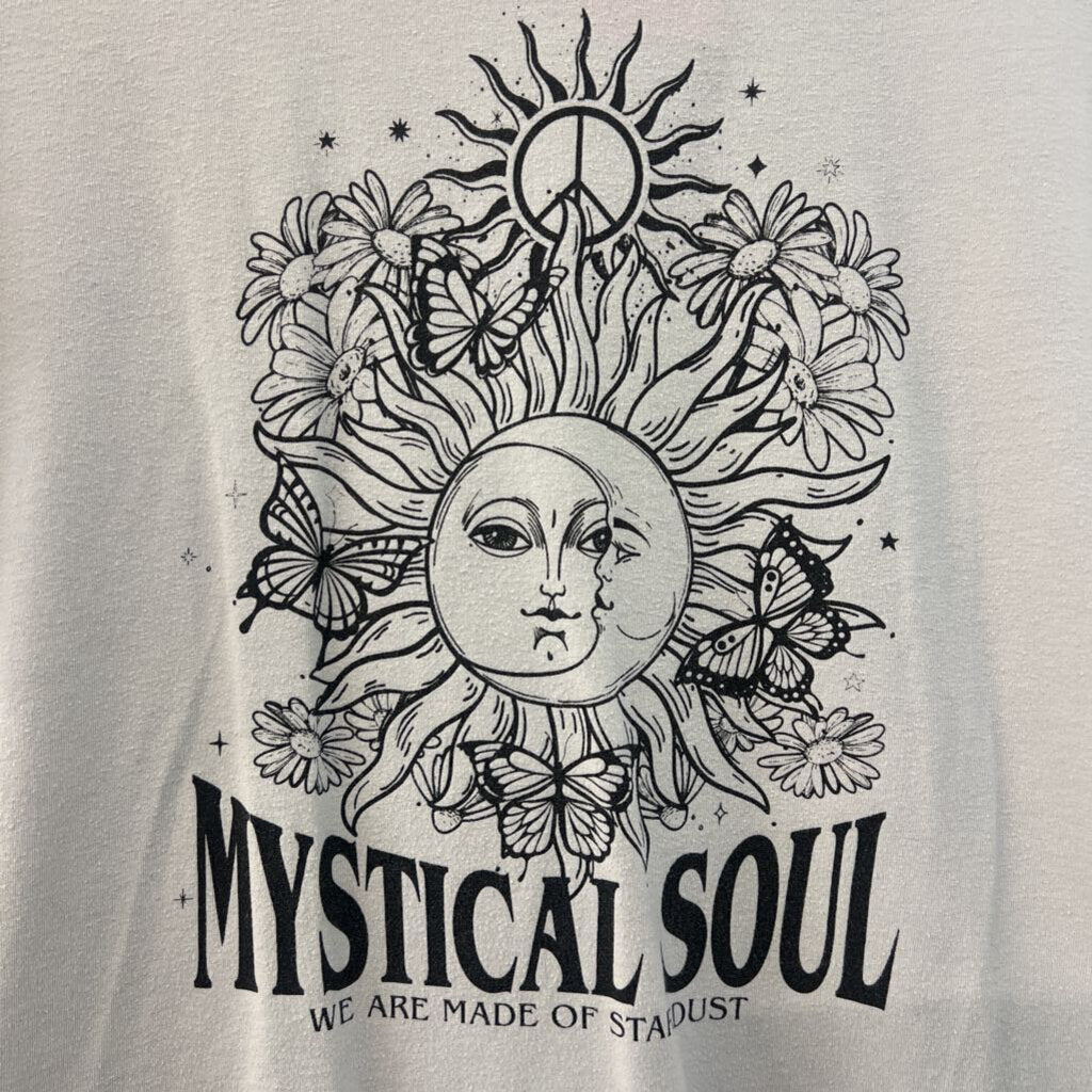 Streetwear Society Grey Mystical Soul Short Sleeve Graphic Tee Small