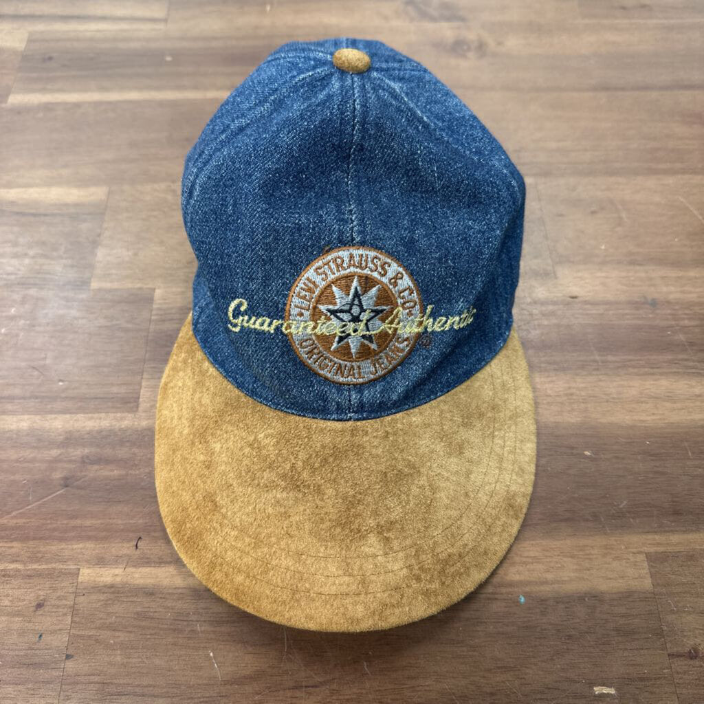 Levi Strauss Blue/ Brown Denim Suede Baseball Hat