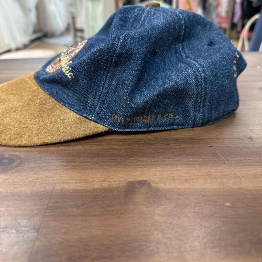 Levi Strauss Blue/ Brown Denim Suede Baseball Hat