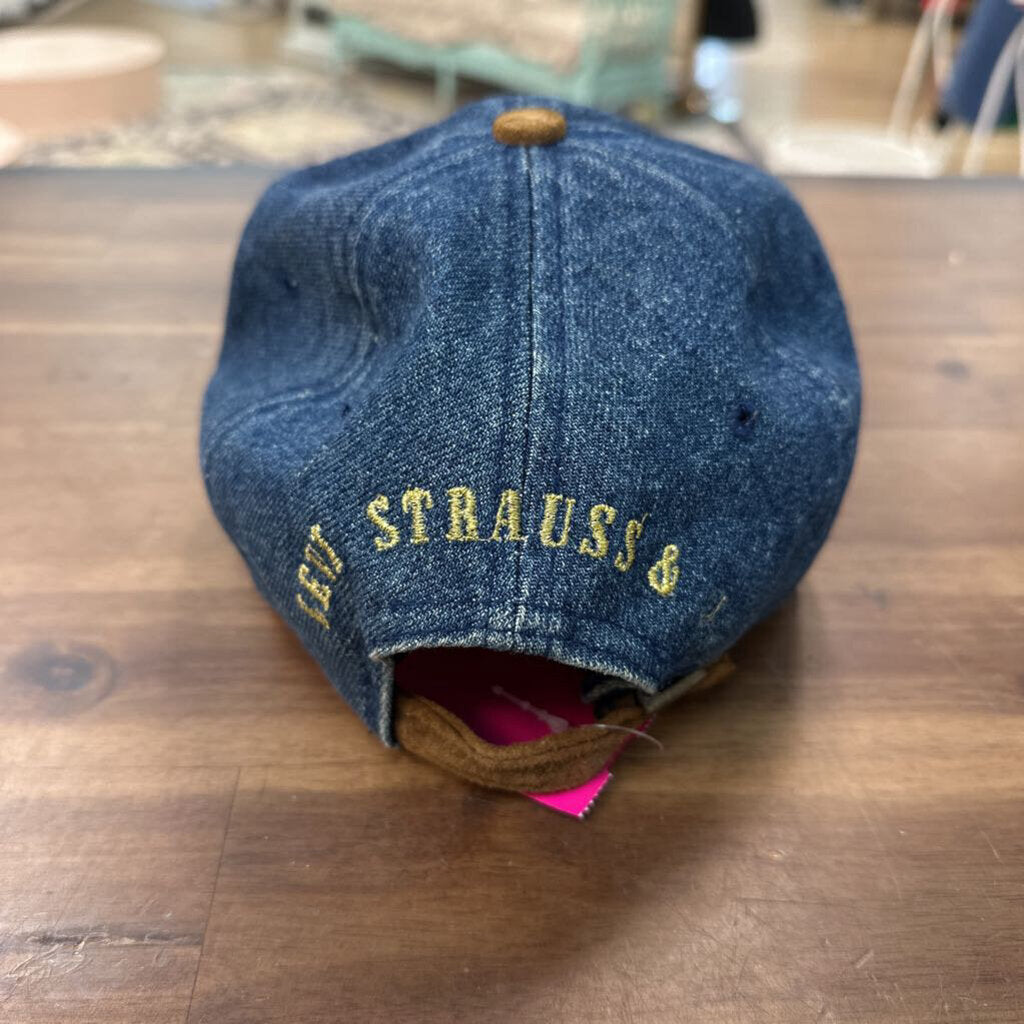 Levi Strauss Blue/ Brown Denim Suede Baseball Hat