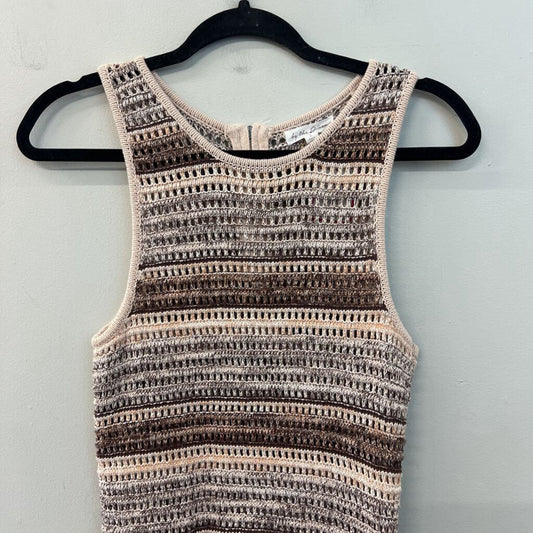 By The River Brown/ Cream Striped Knit Maxi Dress Large