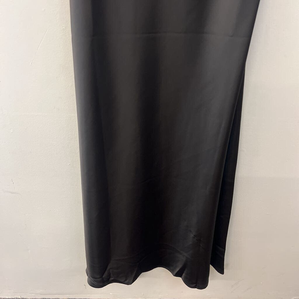 Commense Black Silky Shell Top Maxi Dress Extra Large