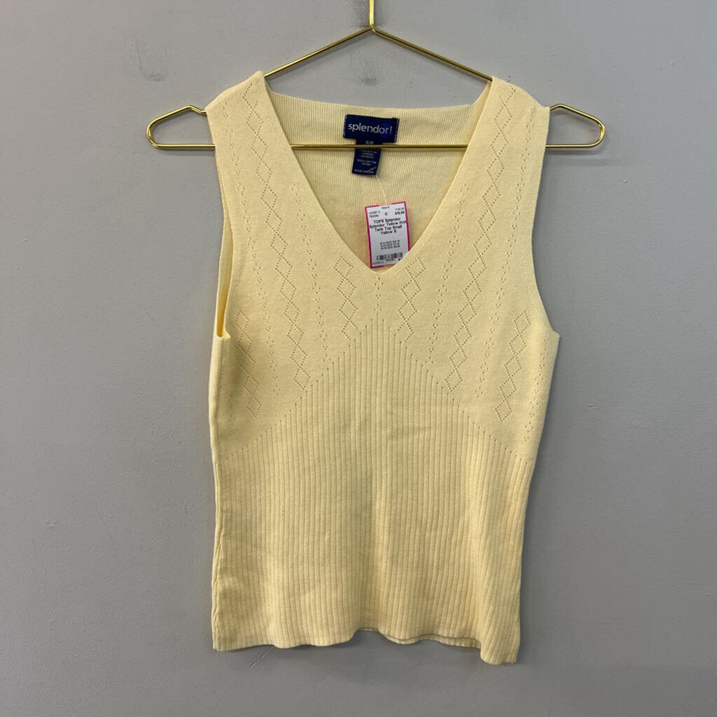 Splendor Yellow Knit Tank Top Small