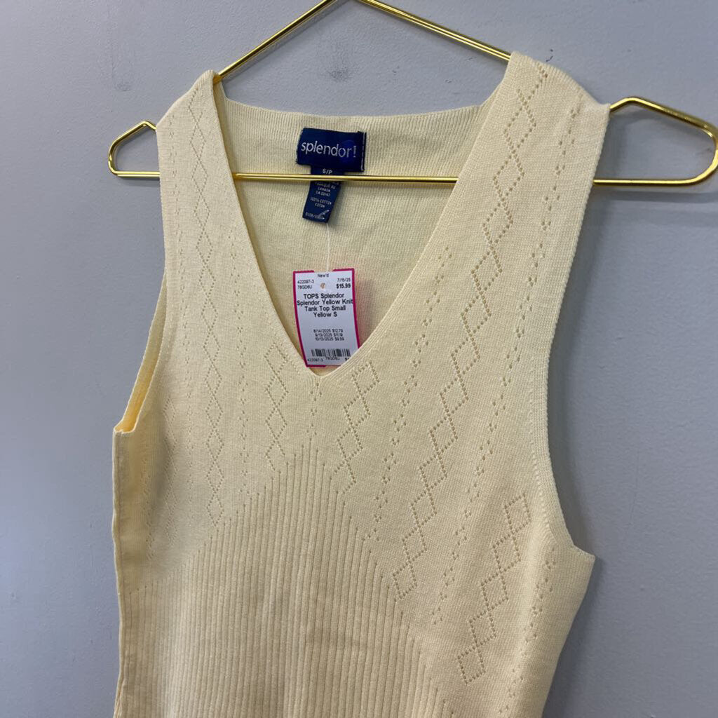 Splendor Yellow Knit Tank Top Small