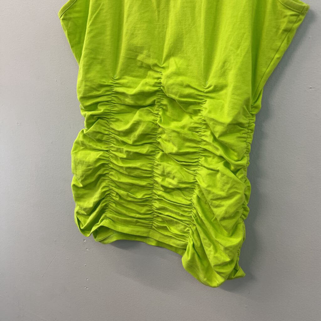 600 West Lime Green Ruched Tank Top Small