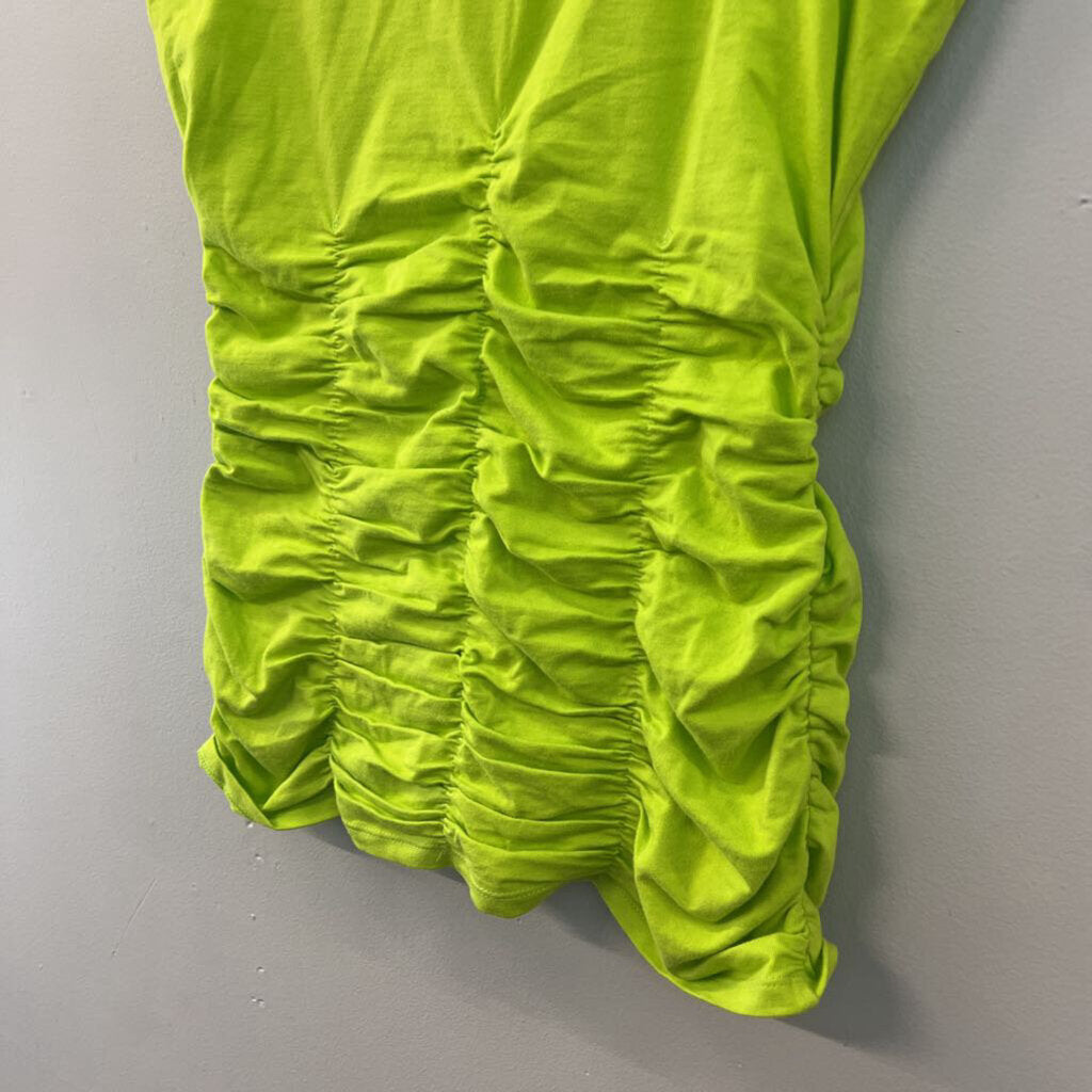 600 West Lime Green Ruched Tank Top Small