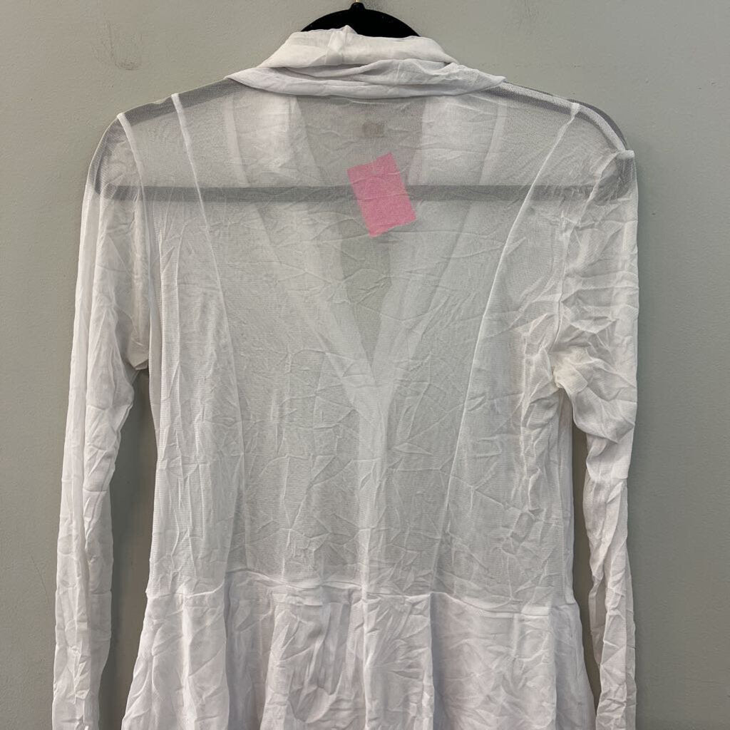 Comfy USA White Sheer Long Sleeve Top Small