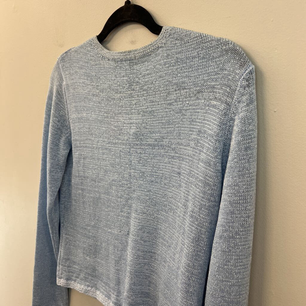 Carole Little Blue Knit Long Sleeve Button Front Cardigan Small