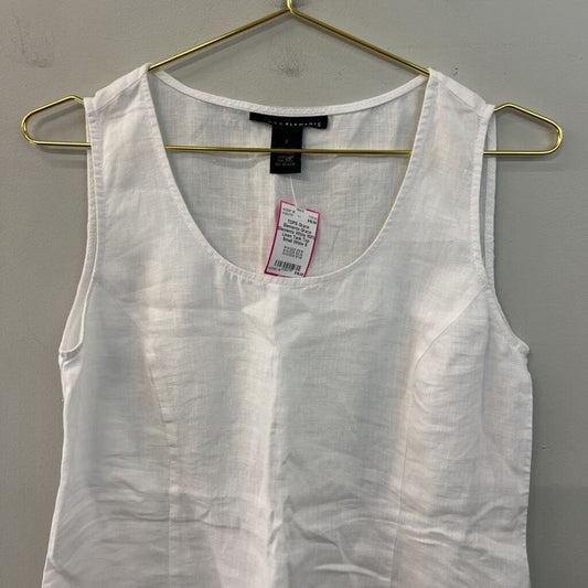 Grace Elements White 100% Linen Tank Top Small