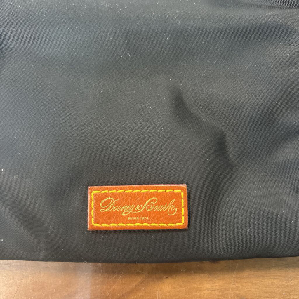 Dooney and Bourke Black Nylon/ Brown Leather Detail Crossbody Purse