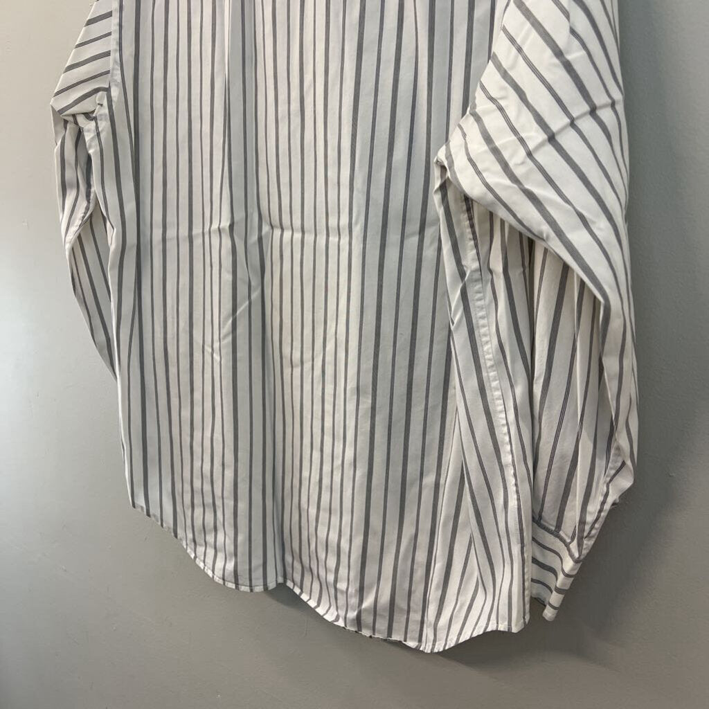 Ralph Lauren White/ Black Striped Long Sleeve Button Down Top 14