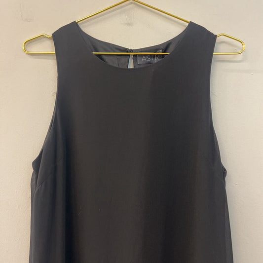 ASTR Black Beaded Hem Tank Shift Dress Medium