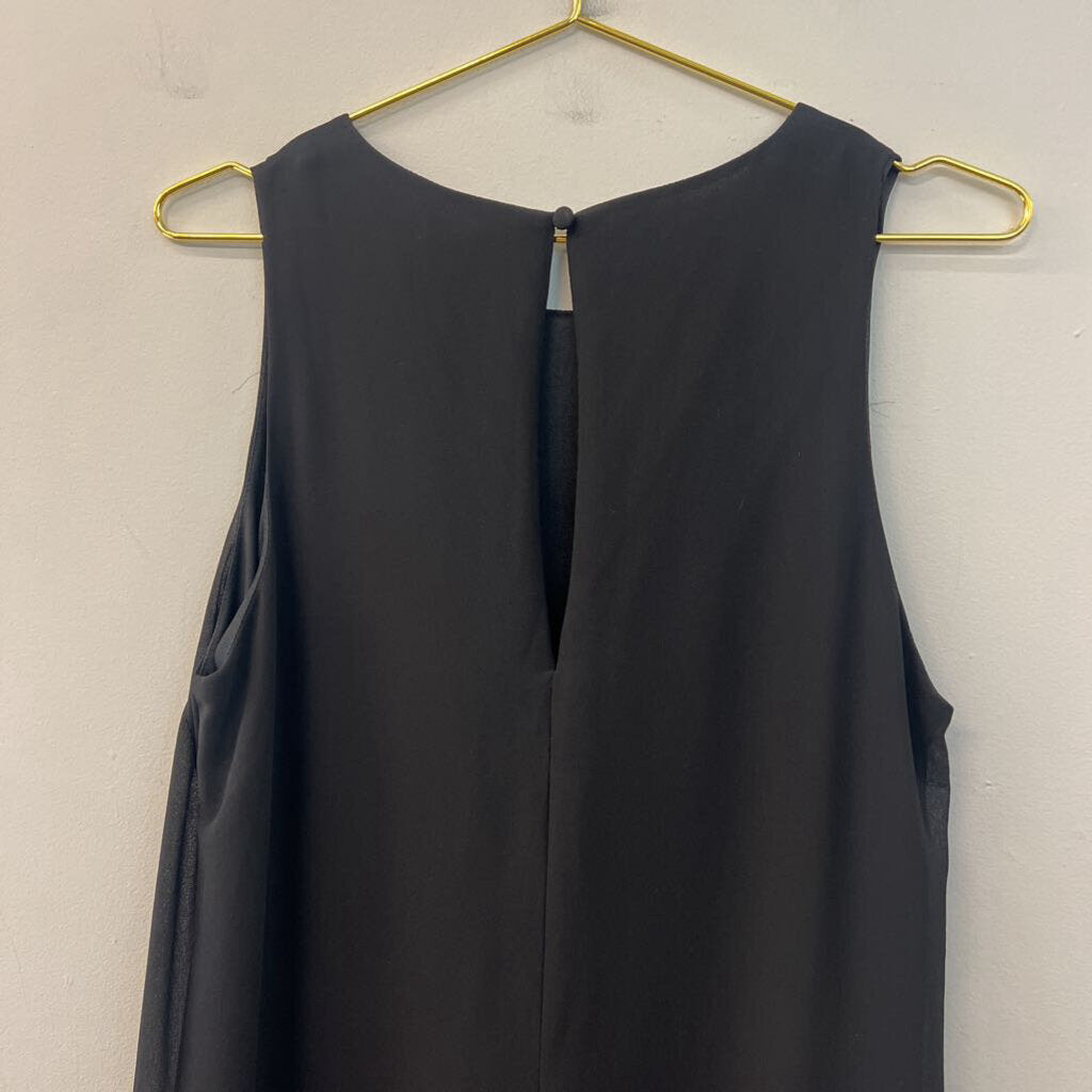 ASTR Black Beaded Hem Tank Shift Dress Medium