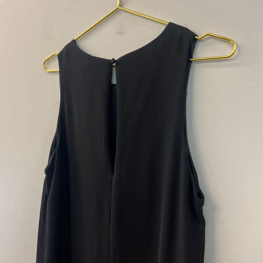 ASTR Black Beaded Hem Tank Shift Dress Medium