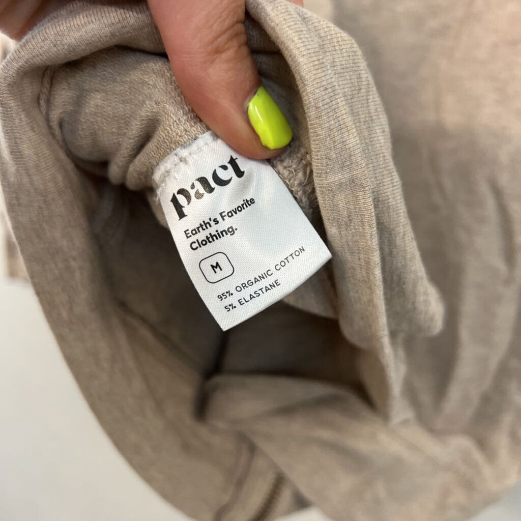 Pact Brown Long Sleeve Zip Up Hoodie Medium