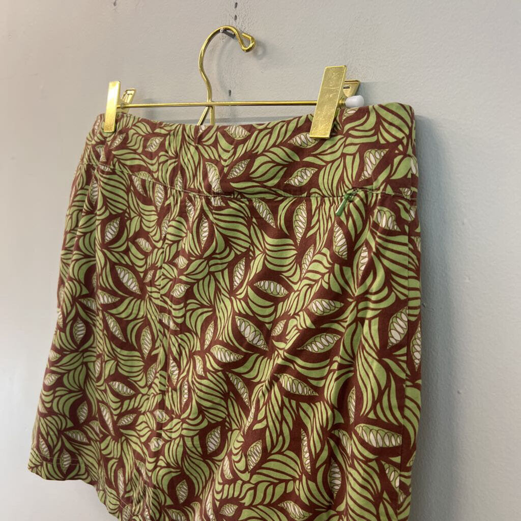 Sahalie Brown/ Green Print Skort 10