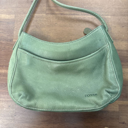 Fossil Green Leather Small Crossbody Purse