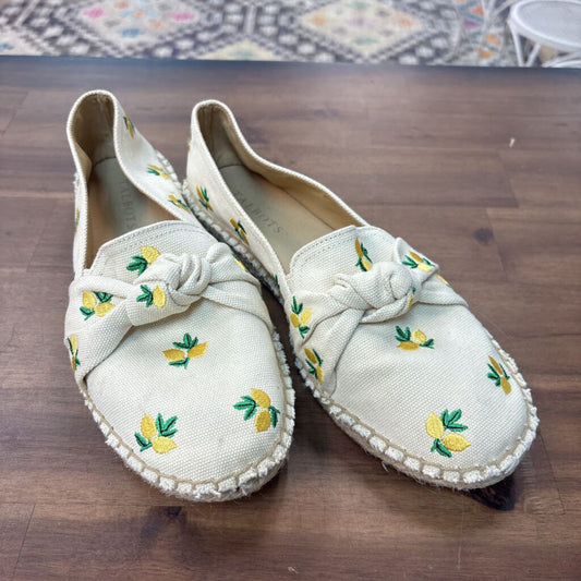 Talbots Izzy Lemon Knotted Canvas Espadrilles 8