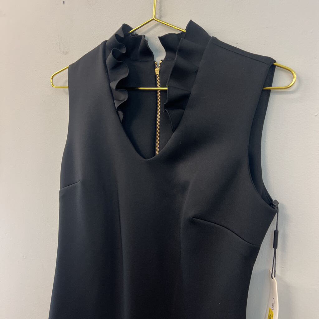 Calvin Klein Black Ruffle Neck Tank Dress 6