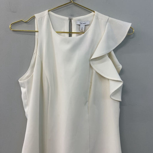 Nine West Ivory Ruffle Detail Tank Dress Small