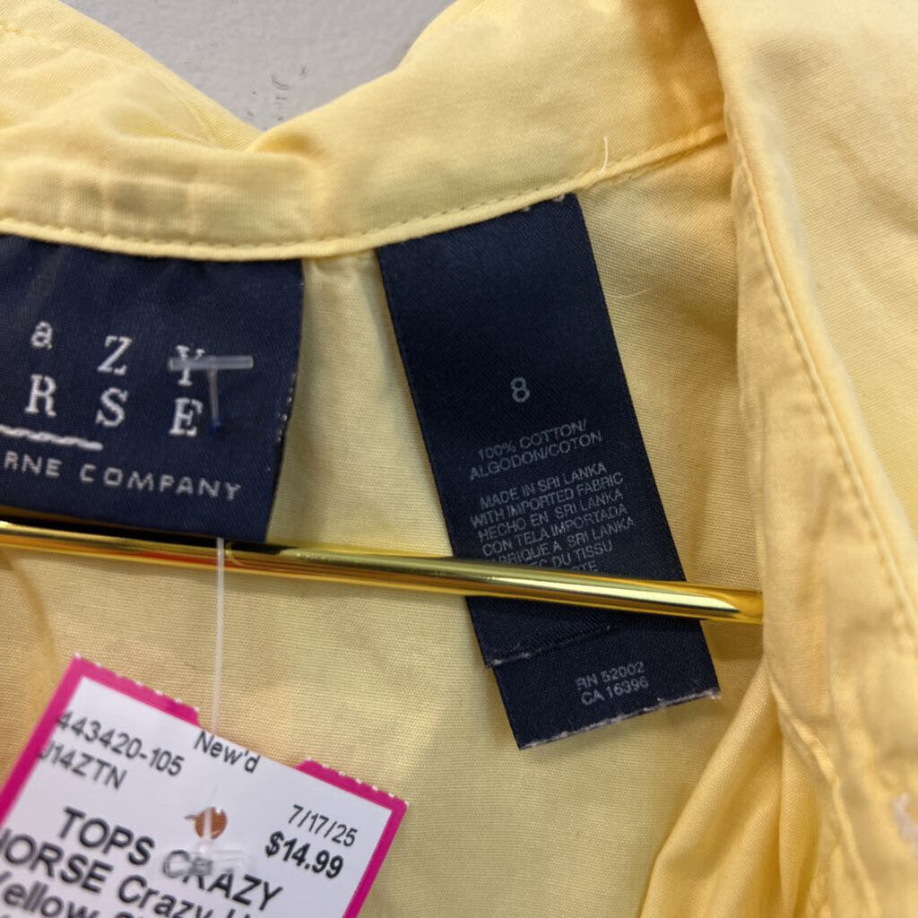 Crazy Horse Yellow Sleeveless Button Down Top 8