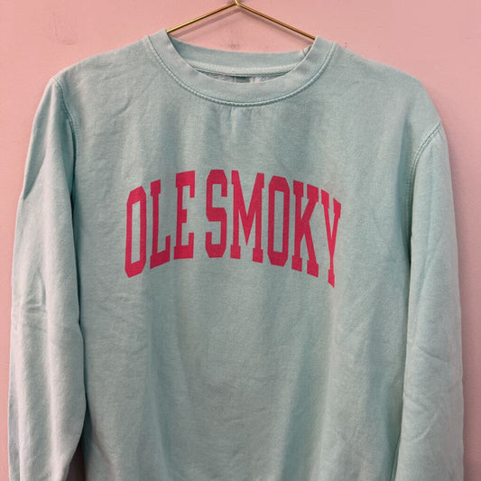 Blue/ Pink Ole Smoky Graphic Long Sleeve Pullover Small